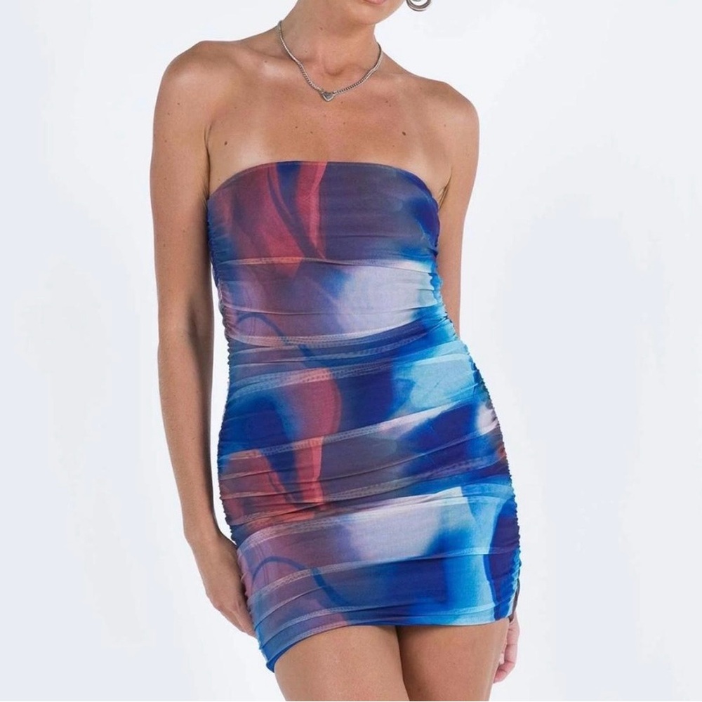 Princess Polly Blue and Pink Mini Bodycon Dress